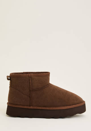 Onlfelicia Teddy Lined Platform Boot Beige