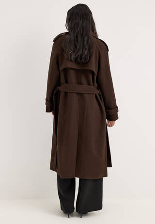Onldear-trillion Long Belt Coat Brown