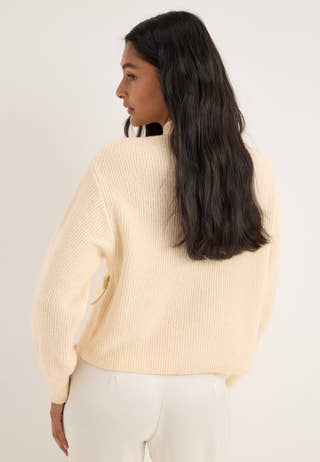 Onllisa Ls Bow Pullover Knt Beige