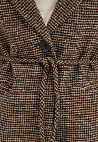 Onlnella L/S BELT CHECK BLAZER Brown