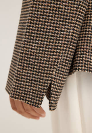 Onlnella L/S BELT CHECK BLAZER Brown
