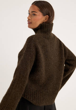 Slwgabriella Ls Knit High Neck Brown