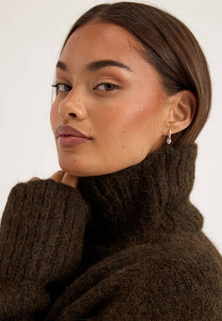 Slwgabriella Ls Knit High Neck Brown