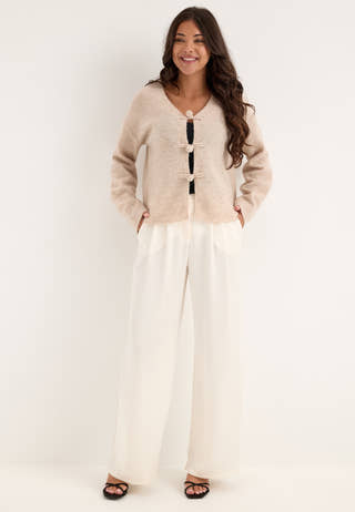 Slwlulu Ls Duffle Knit Cardigan Beige