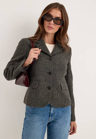 Slwfitted Clea Short Blazer Grey