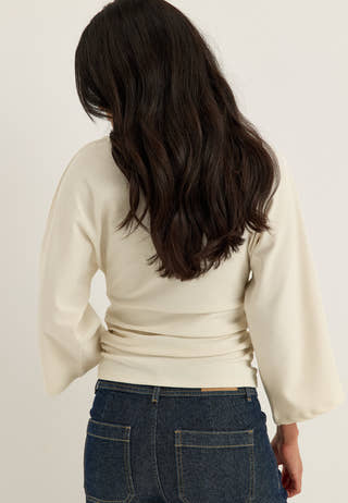V-neck Batwing top White