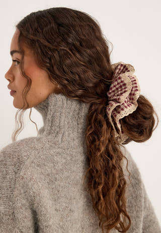 Gingham Scrunchie Patterned
