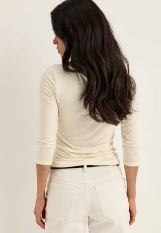 3/4 Sleeve Top White