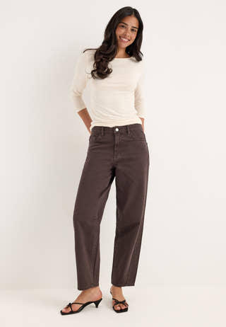 Objmiu Zoe Mw Barrel Ank Twill Jeans