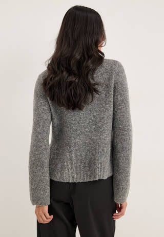 Objnivin L/S SCARF KNIT CARDIGAN Grey
