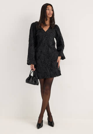 Objlucie Luka L/S RE DRESS Black