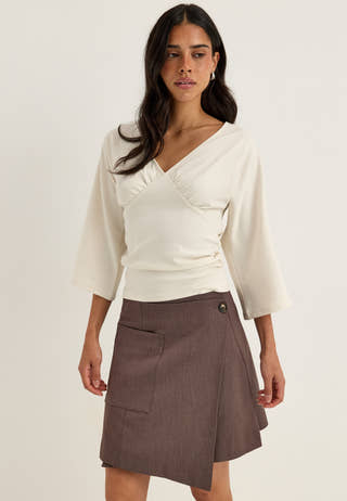 Objlisa Re Wrap Skirt Noos Brown