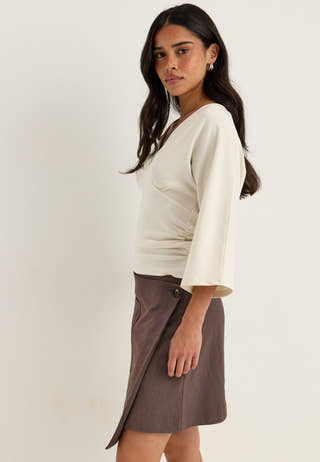 Objlisa Re Wrap Skirt Noos Brown