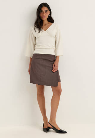 Objlisa Re Wrap Skirt Noos Brown