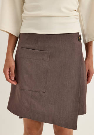 Objlisa Re Wrap Skirt Noos Brown