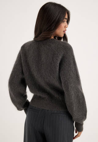Slwmira Ls Knit Short O-neck Grey