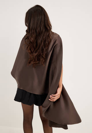 Yaspella High Neck Cape Top Brown