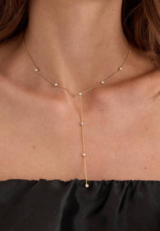 Root y-necklace Gold-plated Gold