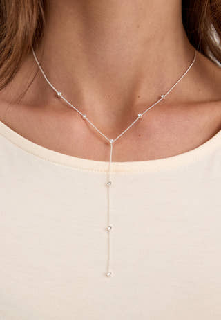 Root y-necklace Silver-plated Silver