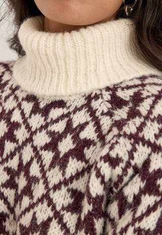 Onlcaro Ls Rollneck Cc Knt White
