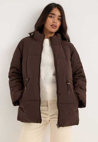 Vilavender L/S PUFFER JACKET Brown