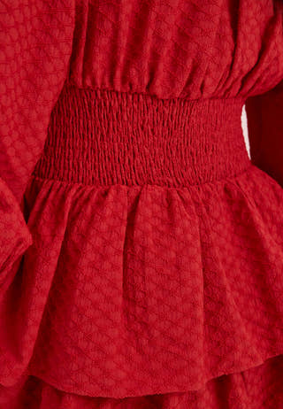 Pcmonika Ls Short Dress Red