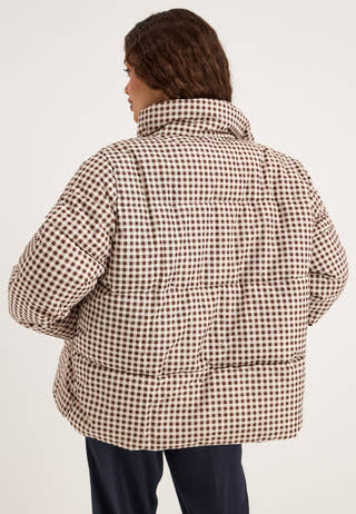 Pcasta Aop Puffer Jacket Brown
