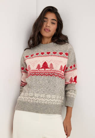 Vmnew Santa Nordic Ls High-n Pullover Xmas