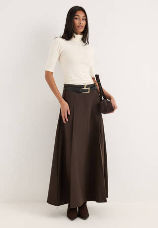Vmjodie Mw Fluid Ankle Skirt Brown