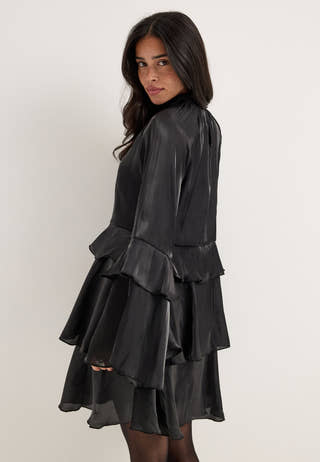 Vmpolly Ls Layer Short Dress Black