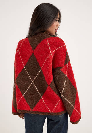 Vmhasel Ls Highneck Argyle Pullover