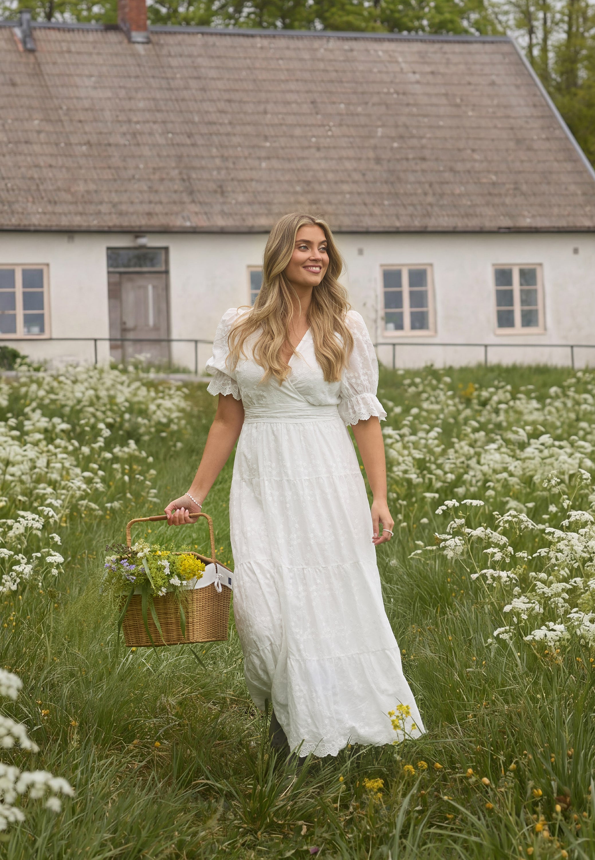 eve ruffle broderie anglaise maxi dress Bianca gonzalez x – Broderie Anglaise Maxi Dress – Bianca Gonzalez x  Bubbleroom – White