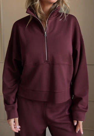 High Collar Half Zip Sweater