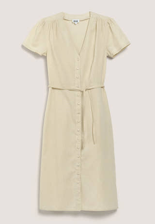 Button Front Midi Dress