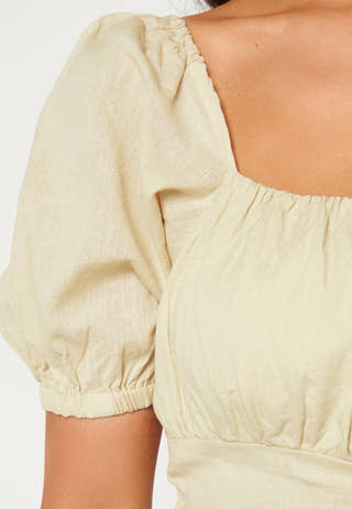 Puff Sleeve Cropped Top