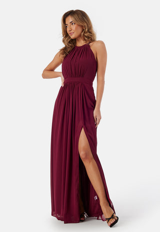 High Neck Maxi Dress With Split