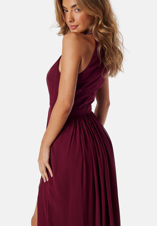 High Neck Maxi Dress With Split