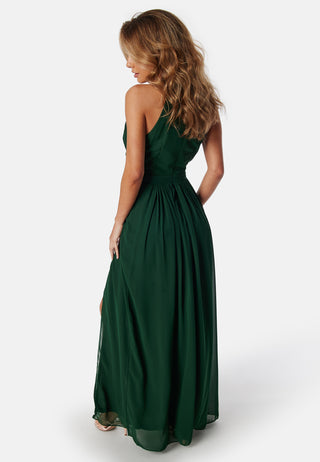 High Neck Maxi Dress With Split