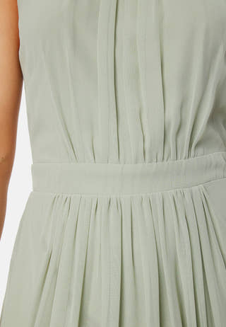 High Neck Maxi Dress With Split