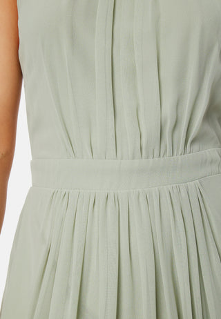 High Neck Maxi Dress With Split