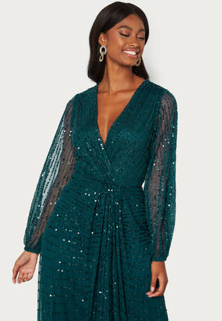 Long Sleeve Sequin Dress