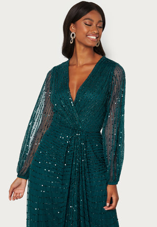 Long Sleeve Sequin Dress