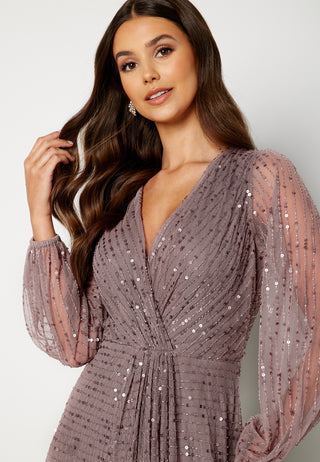 Long Sleeve Sequin Midi Dress