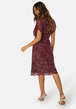 Scallop Sequin Midi Dress