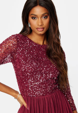 Sequin Bodice Maxi Dress