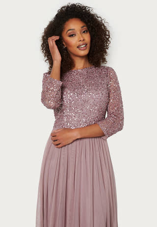 Sequin Bodice Maxi Dress