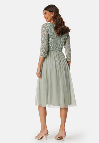 Sequin Bodice Mid Dress