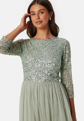 Sequin Bodice Mid Dress