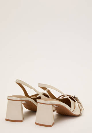 Biamaralyn Buckle Slingback Satin