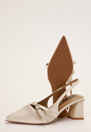 Biamaralyn Buckle Slingback Satin